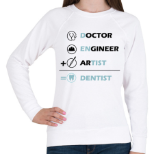 PRINTFASHION Dentist (black) - Női pulóver - Fehér női pulóver, kardigán
