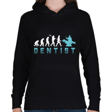 PRINTFASHION Dentist evolution - Női kapucnis pulóver - Fekete női pulóver, kardigán