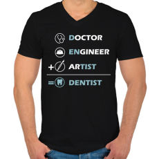 PRINTFASHION Dentist (white) - Férfi V-nyakú póló - Fekete