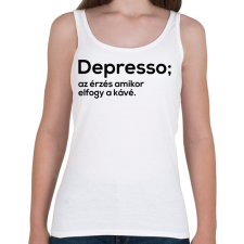 PRINTFASHION Depresso - Női atléta - Fehér női trikó