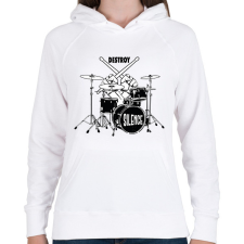 PRINTFASHION Destroy silence - Dobolós - Női kapucnis pulóver - Fehér női pulóver, kardigán