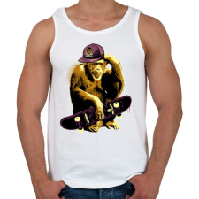 PRINTFASHION Deszkás majom - Férfi atléta - Fehér atléta, trikó