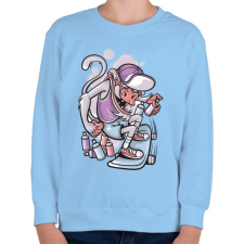 PRINTFASHION Deszkás majom - Gyerek pulóver - Világoskék gyerek pulóver, kardigán
