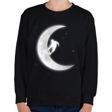 PRINTFASHION Deszkázás a holdon - Gyerek pulóver - Fekete gyerek pulóver, kardigán