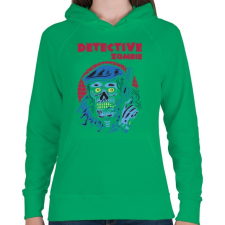PRINTFASHION Detektív zombi - Női kapucnis pulóver - Zöld női pulóver, kardigán