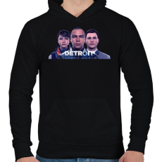 PRINTFASHION Detroit become human - Férfi kapucnis pulóver - Fekete