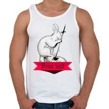 PRINTFASHION Deus vult - A gyilkos nyúl - Férfi atléta - Fehér atléta, trikó