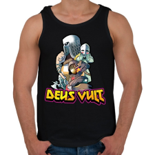 PRINTFASHION Deus Vult - Férfi atléta - Fekete atléta, trikó
