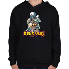 PRINTFASHION Deus Vult - Gyerek kapucnis pulóver - Fekete