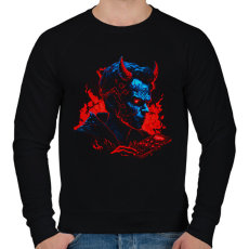 PRINTFASHION Devil design - Férfi pulóver - Fekete