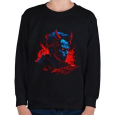 PRINTFASHION Devil design - Gyerek pulóver - Fekete