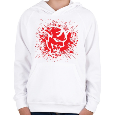 PRINTFASHION Devil face - Gyerek kapucnis pulóver - Fehér