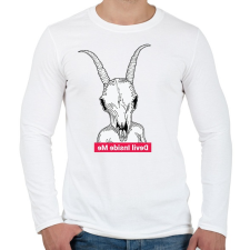 PRINTFASHION Devil inside me (tükörben olvasható felirat)  - Férfi hosszú ujjú póló - Fehér férfi póló