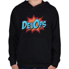 PRINTFASHION Devops - Gyerek kapucnis pulóver - Fekete gyerek pulóver, kardigán