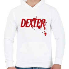 PRINTFASHION Dexter - Férfi kapucnis pulóver - Fehér férfi pulóver, kardigán