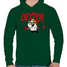 PRINTFASHION Dexter laboratóriuma? - Férfi kapucnis pulóver - Sötétzöld férfi pulóver, kardigán