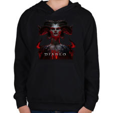 PRINTFASHION Diablo 4 game - Gyerek kapucnis pulóver - Fekete gyerek pulóver, kardigán