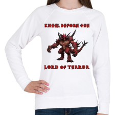 PRINTFASHION Diablo - Női pulóver - Fehér női pulóver, kardigán