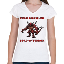 PRINTFASHION Diablo - Női V-nyakú póló - Fehér női póló