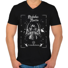 PRINTFASHION Diabolus Noctis - Okkult Design - Férfi V-nyakú póló - Fekete férfi póló