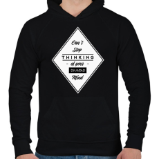 PRINTFASHION Diamond mind  - Férfi kapucnis pulóver - Fekete