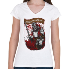 PRINTFASHION Dicsőséges győzelem - Női V-nyakú póló - Fehér