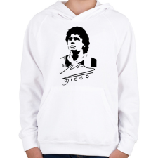 PRINTFASHION Diego aláírással - Gyerek kapucnis pulóver - Fehér gyerek pulóver, kardigán