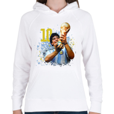 PRINTFASHION Diego győzelem - Női kapucnis pulóver - Fehér