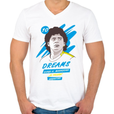 PRINTFASHION Diego Maradona 1 - Férfi V-nyakú póló - Fehér