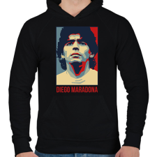 PRINTFASHION Diego Maradona - Férfi kapucnis pulóver - Fekete férfi pulóver, kardigán