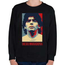 PRINTFASHION Diego Maradona - Gyerek pulóver - Fekete