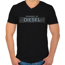PRINTFASHION Diesel - Férfi V-nyakú póló - Fekete