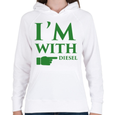 PRINTFASHION diesel.png - Női kapucnis pulóver - Fehér női pulóver, kardigán