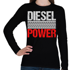 PRINTFASHION Diesel Power - Női hosszú ujjú póló - Fekete