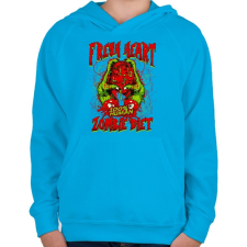 PRINTFASHION Diétázó zombi - Gyerek kapucnis pulóver - Azúrkék gyerek pulóver, kardigán