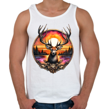 PRINTFASHION Díjnyertes szarvasbika / szarvas - Vadász / vadászoknak / vadásznak - Férfi atléta - Fehér atléta, trikó