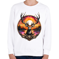 PRINTFASHION Díjnyertes szarvasbika / szarvas - Vadász / vadászoknak / vadásznak - Gyerek pulóver - Fehér