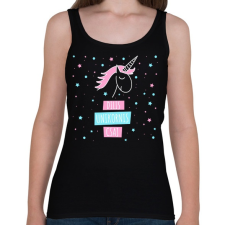 PRINTFASHION Dilis unikornis csaj - Női atléta - Fekete női trikó