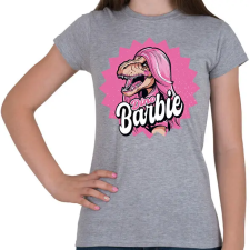 PRINTFASHION Dínó Barbie - Női póló - Sport szürke női póló