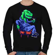 PRINTFASHION Dino chill - Férfi pulóver - Fekete