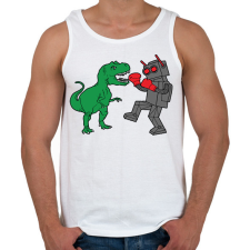 PRINTFASHION Dínó és robot - Férfi atléta - Fehér atléta, trikó
