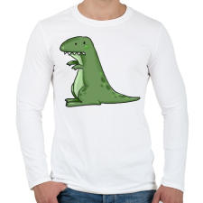 PRINTFASHION Dínó - Férfi hosszú ujjú póló - Fehér férfi póló