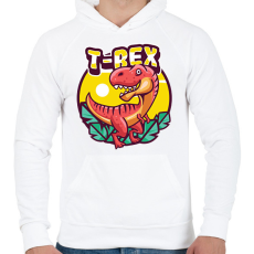PRINTFASHION dino - Férfi kapucnis pulóver - Fehér