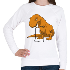 PRINTFASHION Dínó játék - Női pulóver - Fehér
