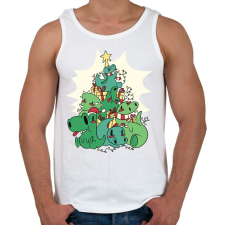 PRINTFASHION Dínó karácsonyfa - Férfi atléta - Fehér atléta, trikó