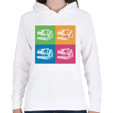 PRINTFASHION Dínó koponyák - Női kapucnis pulóver - Fehér női pulóver, kardigán