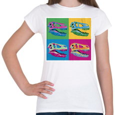 PRINTFASHION Dínó koponyák - Női póló - Fehér