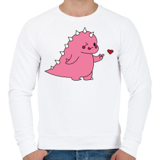 PRINTFASHION DIno love - lány - Férfi pulóver - Fehér