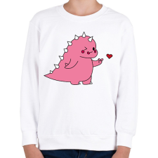 PRINTFASHION DIno love - lány - Gyerek pulóver - Fehér gyerek pulóver, kardigán
