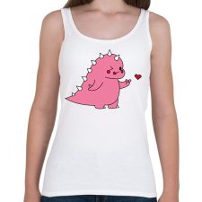 PRINTFASHION DIno love - lány - Női atléta - Fehér női trikó